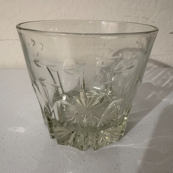 Vintage Glass Dish | Etched Floral Design - Picture 2 of 3